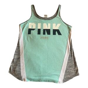Victoria's Secret PINK Teal and Gray Tank Top
